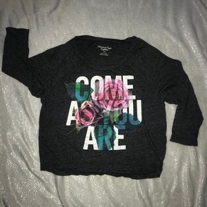 “Come As You Are” Nirvana Floral 3/4 Sleeve Top